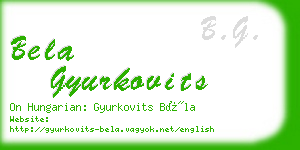 bela gyurkovits business card